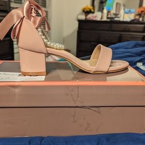 Women's Pink Pearl Chunky Sandals